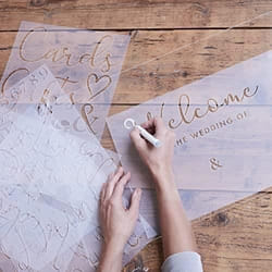 Pochoirs réutilisables personnalisables Ginger Ray - Lot de 6 - Lettres chiffres et mots - Idéal pour mariage