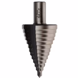 Type d'embout = Foret étagé Nombre de pas = 13 Matériau = HSS Taille de tête minimum = 5mm Taille de tête maximum = 35mm Fore ...