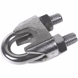 Caractéristique = AISI 304 (boulon en U), AISI 316 (base) Diamètre de câble = 8mm Matériau = Acier inoxydable RS PRO 6