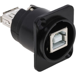 Connecteur USB 2.0 B to A Femelle vers Femelle RS PRO 2 ports, Montage panneau, Droit ( Prix pour 1 )