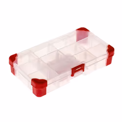 Hauteur = 30mm Largeur = 170mm Profondeur = 100mm Compartiments ajustables = Non Couvercle transparent = Oui Matériau = Polyp ...