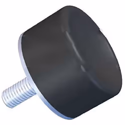 Type de lame = Plot antivibratoire mâle Taille de filetage = M8 Diamètre = 40mm Hauteur hors tout = 30mm Matériau = Caoutchou ...