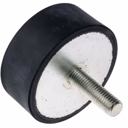 Type de lame = Plot antivibratoire mâle Taille de filetage = M12 Diamètre = 75mm Hauteur hors tout = 30mm Matériau = Caoutcho ...