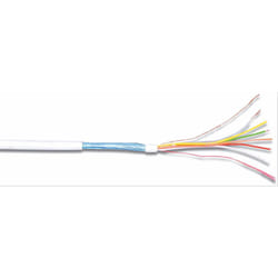Rs Pro - Câble de sécurité 10 conducteurs Blindé, section de fils 0,22 mm², gaine en Chlorure de polyvinyle pvc, Blanc Retardant ( Prix pour Bobine
