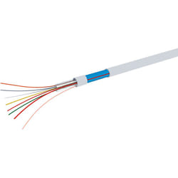 Câble de sécurité 6 conducteurs Blindé, gaine en Chlorure de polyvinyle pvc, 24 awg, Blanc Retardant à la flamme, ( Prix pour Bobine de 100 Mètres )