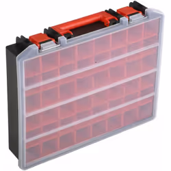 Nombre de compartiments = 48 Hauteur = 91mm Largeur = 416mm Profondeur = 336mm Couvercle transparent = Oui Matériau = Polypro ...