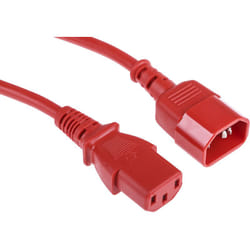 Câble d'alimentation, Rouge, Connecteur C13, iec vers C14, cei, 2m ( Prix pour 1 )