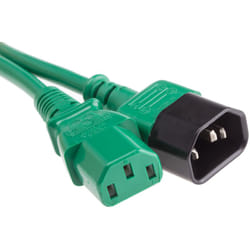 Câble d'alimentation, Vert, Connecteur C13, iec vers C14, cei, 1m ( Prix pour 1 )