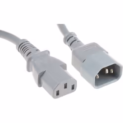 Connecteur A = C13, IEC Connecteur B = C14, CEI Longueur = 500mm Couleur de gaine = Gris Section = 0,75 mm²
