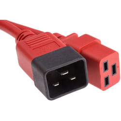 Câble d'alimentation, Rouge, Connecteur C19, cei vers C20, cei, 1m ( Prix pour 1 )