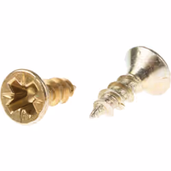 Longueur métrique = 12mm Forme de tête = Fraisée Type d'entrainement = Pozidriv Matériau = Acier Finition = Jaune passivé, ga ...