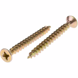 Longueur métrique = 50mm Forme de tête = Fraisée Type d'entrainement = Pozidriv Matériau = Acier Finition = Jaune passivé, ga ...