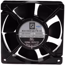 Dimensions = 120 x 120 x 38mm Fonctionnement V c.c. ou V c.a. = c.a. Puissance consommée = 22W Profondeur = 38mm Type de racc ...