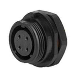 Rs Pro - Connecteur circulaire 4 contacts, Montage traversant sur cloison, raccordement a souder ( Prix pour 1 )
