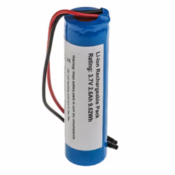 Taille = 19 (Dia.) x 69 mm Tension nominale = 3.7V Capacité = 2.6Ah Chimie = Lithium-Ion Type de terminaison = Fils Gamme de  ...