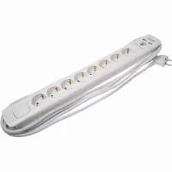 Type = Barrette Longueur de câbles = 5m Nombre de prises = 8 Fiche secteur Type = Type F - Schuko allemand Câblé = Oui Tensio ...