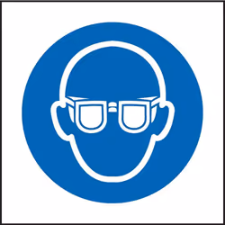 Langage du texte = Aucun Pictogramme = Lunettes de sécurité obligatoires Matériau = Vinyle Couleur = Bleu/Blanc Quantité par  ...