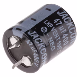 Capacité = 47µF Tension = 400V c.c. Type de montage = Traversant Technologie = Electrolytique Dimensions = 22 (Dia.) x 25mm H ...