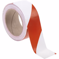 Type de ruban = Ruban de marquage au sol Largeur = 50mm Longueur = 33m Ruban de sol rouge/blanc de RS Pro, 50 mm x 33 mCe rub ...