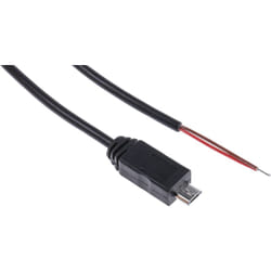 Rs Pro - Câble usb Fils dénudés vers Micro usb b, Noir, 1.8m ( Prix pour 1 )