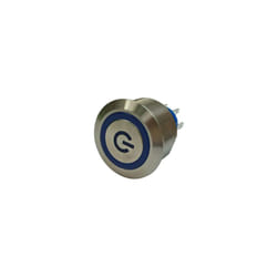 Bouton-poussoir, Momentané lumineux, led Bleu, Unipolaire à deux directions (1RT), 3 a, 5 a, Montage panneau ( Prix pour Paquet de 1 )