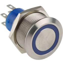 Bouton-poussoir lumineux, led Bleu, 3 a, 5 a, Montage panneau