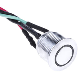 Bouton-poussoir, Momentané lumineux, led Blanc, Unipolaire à une direction, 2 a, Translucide, Montage panneau ( Prix pour Paquet de 1 )