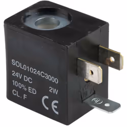 Cette coil de solénoïde de rechange de RS Pro est adaptée pour les vannes de commande pneumatiques de la série 01V, le type u ...