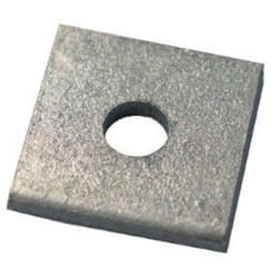 Rs Pro - Support Galvanisé et trempé Carré, 1 trou de diamètre 8mm, M6 x 40 x 3mm ( Prix pour Sachet de 50 )