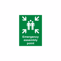 Message texte = Emergency Assembly Point Langage du texte = Anglais Pictogramme = Point de rassemblement Auto-adhésif = Oui M ...