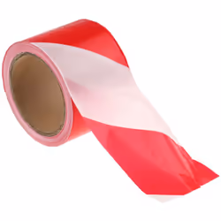 Couleur = Rouge/Blanc Matériau du support = PE Largeur = 75mm Longueur = 100m Pré-imprimé = Aucun Rubans barrière en polyéthy ...