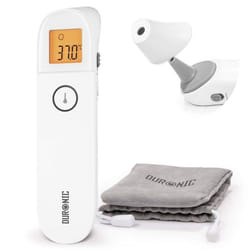 Duronic IRT3W Thermomètre infrarouge 3 en 1  Température par loreille et le front  Modes adultes/enfants/objets  Mesure sans