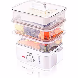 Duronic FS87, 3 Nombre de paniers, Acier inoxydable, Blanc, Comptoir, Devant, 10,61 L, 1,2 L