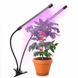 Lampe de croissance horticole double à pince 40W - Duronic - GLC24 - Noir - Asymétrique - Rechargeable USB