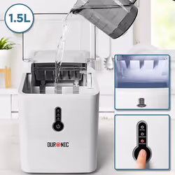 Duronic ICM120 machine à glaçons Machine à glaçon portable 12 kg/24h 120 W Blanc