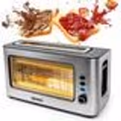 Duronic TB10 Grille-pain de 1000W  Large fente pour 2 tranches de pain  Fenêtre transparente  Finition en acier inoxydable