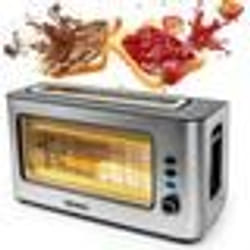 Duronic TB10 Grille-pain de 1000W  Large fente pour 2 tranches de pain  Fenêtre transparente  Finition en acier inoxydable