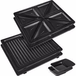 Duronic SM60SP Plaques pour le Gaufrier WM60 de Duronic  2 Plaques Grill  2 Plaques Toasts  Plaques interchangeables
