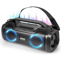 Duronic BX48 Enceinte Bluetooth Portable de 80W  Boombox sans Fil avec lumières RGB  Résiste à leau IPX5  Autonomie de 45