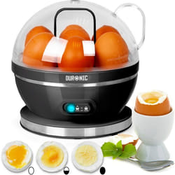 Duronic EB27 BK Cuiseur à œufs 400W 1 à 7 oeufs Thermostat et minuteur pour obtenir œufs durs ou mollets ou pochés ou à la coque