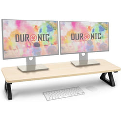 Duronic DM06-2 NL Support pour deux moniteurs en MDF 82 x 30 cm Rehausseur décran dordinateur portable LCD LED TV Pour 1 ou 2