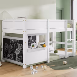 Description Style scandinave Ce lit de jeu dispose d'un design minimaliste en monochrome et bois naturel. Ce style scandinave ...