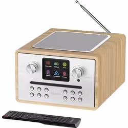 MAJORITY HOMERTON 2 - Radio INTERNET/DAB+/FM - Lecteur CD - Spotify Connect - Bluetooth/USB - Double alarme - Coloris Chêne