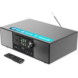 Radio Internet - MAJORITY - Quadriga Noir - Système stéréo 2.1 120W - Bluetooth - DAB+