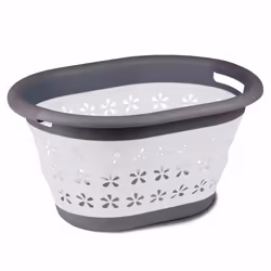 Kampa Collapsible Laundry Basket, Ovale, Gris, Motif floral, 500 mm, 375 mm, 270 mm