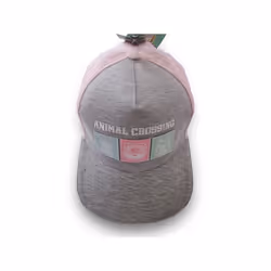 Casquette - NINTENDO - Animal Crossing - Carreaux Pastel Grise - Homme - Printemps / Été - Casual