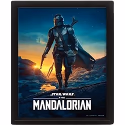 Poster cadre 3D lenticulaire Pyramid Star Wars - The Mandalorian Nightfall