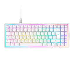 NZXT KB-101NW-DE clavier Jouer USB Allemand Blanc