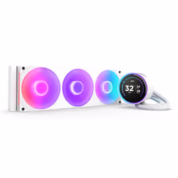 NZXT Kraken Elite 360 RGB, Refroidisseur de liquide tout-en-un, 12 cm, 75,12 cfm, Blanc
