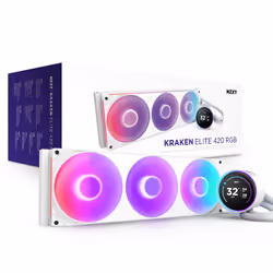 NZXT Kraken Elite 420 RGB Processeur Refroidisseur de liquide tout-en-un 14 cm Blanc 1 pièce(s) - Vue supplémentaire 6